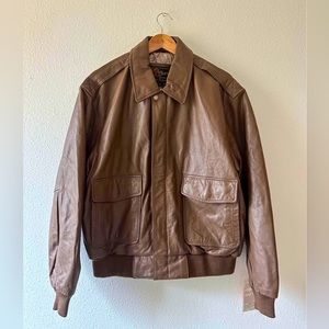 Reeds Genuine Leather Bomber Jacket